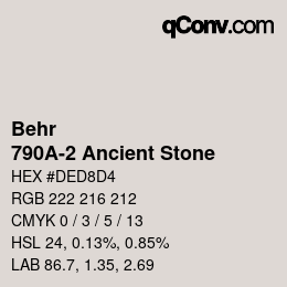 Color code: Behr - 790A-2 Ancient Stone | qconv.com