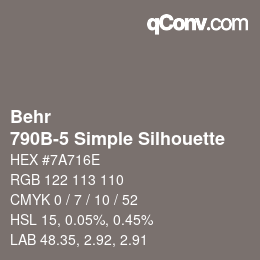 Color code: Behr - 790B-5 Simple Silhouette | qconv.com