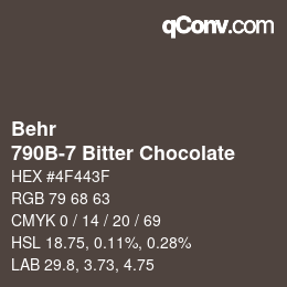 カラーコード: Behr - 790B-7 Bitter Chocolate | qconv.com