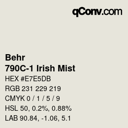 Farbcode: Behr - 790C-1 Irish Mist | qconv.com