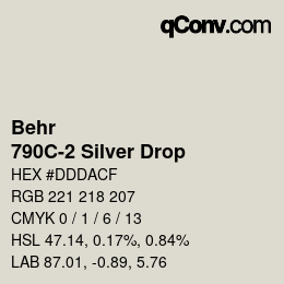 Color code: Behr - 790C-2 Silver Drop | qconv.com
