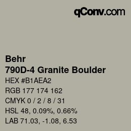 カラーコード: Behr - 790D-4 Granite Boulder | qconv.com