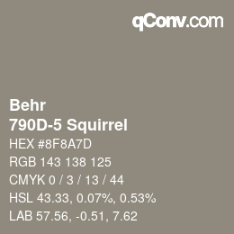 カラーコード: Behr - 790D-5 Squirrel | qconv.com
