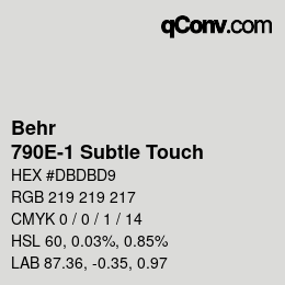 Color code: Behr - 790E-1 Subtle Touch | qconv.com