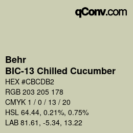 Color code: Behr - BIC-13 Chilled Cucumber | qconv.com