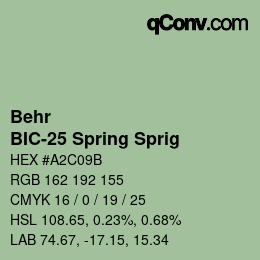 Color code: Behr - BIC-25 Spring Sprig | qconv.com
