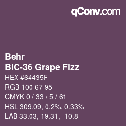 カラーコード: Behr - BIC-36 Grape Fizz | qconv.com