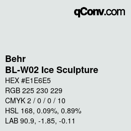 カラーコード: Behr - BL-W02 Ice Sculpture | qconv.com