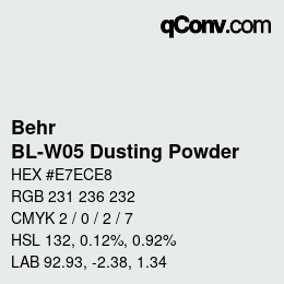 カラーコード: Behr - BL-W05 Dusting Powder | qconv.com