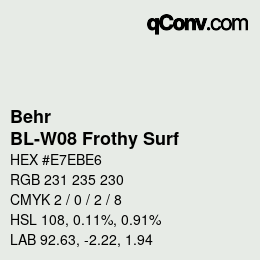 Farbcode: Behr - BL-W08 Frothy Surf | qconv.com