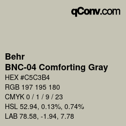 Color code: Behr - BNC-04 Comforting Gray | qconv.com