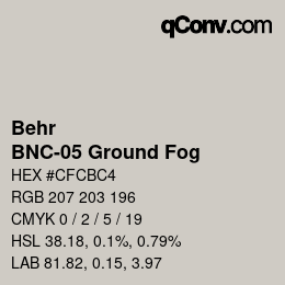 Color code: Behr - BNC-05 Ground Fog | qconv.com