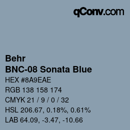Farbcode: Behr - BNC-08 Sonata Blue | qconv.com