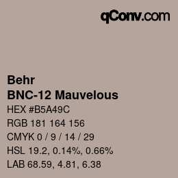 Farbcode: Behr - BNC-12 Mauvelous | qconv.com