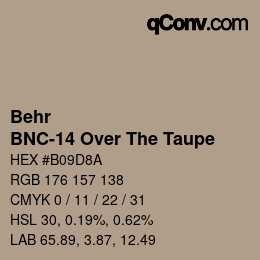 Color code: Behr - BNC-14 Over The Taupe | qconv.com