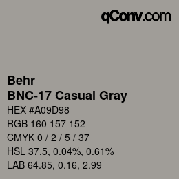 Color code: Behr - BNC-17 Casual Gray | qconv.com