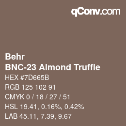 Color code: Behr - BNC-23 Almond Truffle | qconv.com