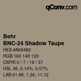 Color code: Behr - BNC-24 Shadow Taupe | qconv.com