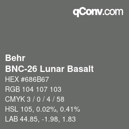 Color code: Behr - BNC-26 Lunar Basalt | qconv.com