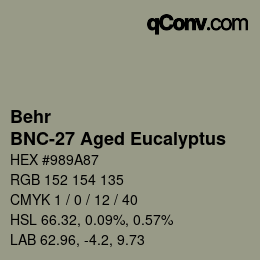 Farbcode: Behr - BNC-27 Aged Eucalyptus | qconv.com
