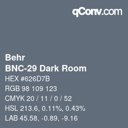 カラーコード: Behr - BNC-29 Dark Room | qconv.com