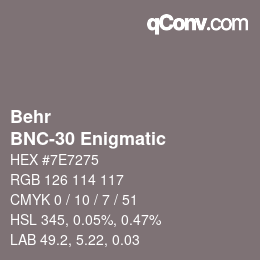 Color code: Behr - BNC-30 Enigmatic | qconv.com