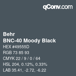 Color code: Behr - BNC-40 Moody Black | qconv.com