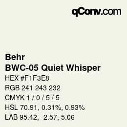 Código de color: Behr - BWC-05 Quiet Whisper | qconv.com