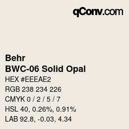 Color code: Behr - BWC-06 Solid Opal | qconv.com