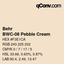 Código de color: Behr - BWC-08 Pebble Cream | qconv.com