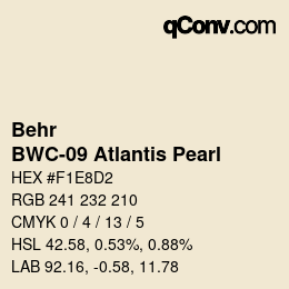 カラーコード: Behr - BWC-09 Atlantis Pearl | qconv.com