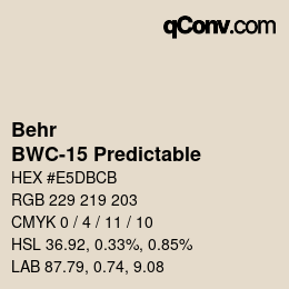 Color code: Behr - BWC-15 Predictable | qconv.com