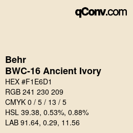 Color code: Behr - BWC-16 Ancient Ivory | qconv.com
