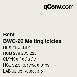 Color code: Behr - BWC-20 Melting Icicles | qconv.com