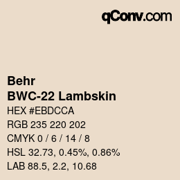 カラーコード: Behr - BWC-22 Lambskin | qconv.com