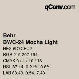 Color code: Behr - BWC-24 Mocha Light | qconv.com