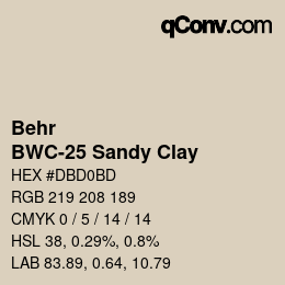 Código de color: Behr - BWC-25 Sandy Clay | qconv.com