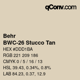 カラーコード: Behr - BWC-26 Stucco Tan | qconv.com