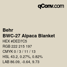 Color code: Behr - BWC-27 Alpaca Blanket | qconv.com