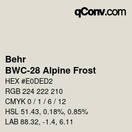 Color code: Behr - BWC-28 Alpine Frost | qconv.com