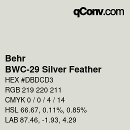 Color code: Behr - BWC-29 Silver Feather | qconv.com