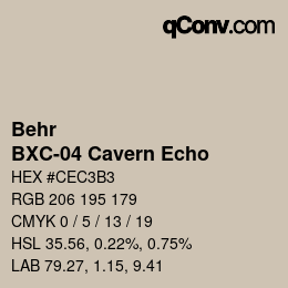 Color code: Behr - BXC-04 Cavern Echo | qconv.com