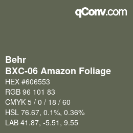 Farbcode: Behr - BXC-06 Amazon Foliage | qconv.com