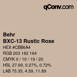 カラーコード: Behr - BXC-13 Rustic Rose | qconv.com