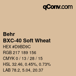 Color code: Behr - BXC-40 Soft Wheat | qconv.com