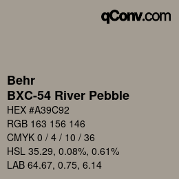 カラーコード: Behr - BXC-54 River Pebble | qconv.com