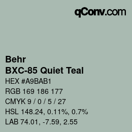 Farbcode: Behr - BXC-85 Quiet Teal | qconv.com
