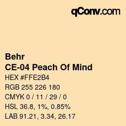 カラーコード: Behr - CE-04 Peach Of Mind | qconv.com