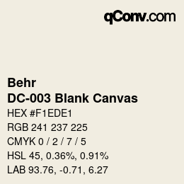 Code couleur: Behr - DC-003 Blank Canvas | qconv.com