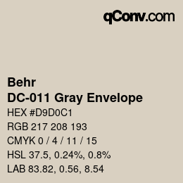 Código de color: Behr - DC-011 Gray Envelope | qconv.com